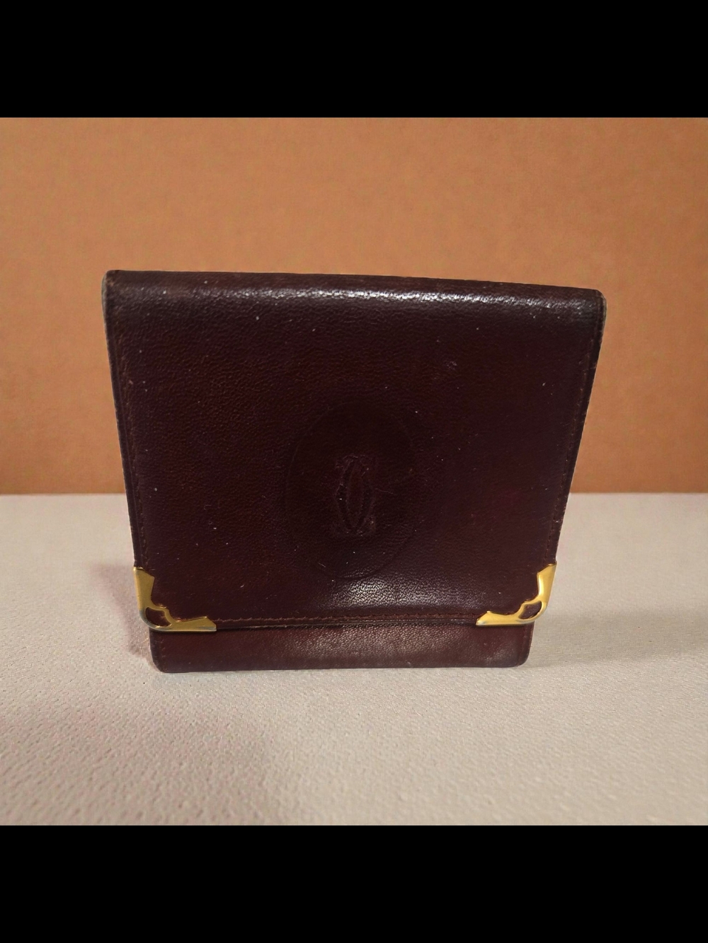Cartier Vintage Leather Small Unisex Coin Wallet GUC With Coa